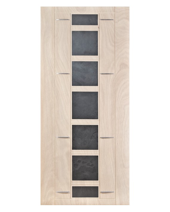 Pannello Ardesia porta blindata Mas Legno Okumé sbiancato